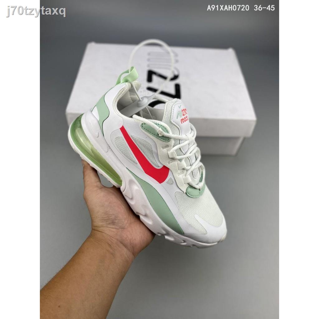 ✁✌۩❀ Nike Air Max 270 React Men รองเท้ากีฬารองเท้าวิ่งสีขาว/GreenPremium-36-45 Euro