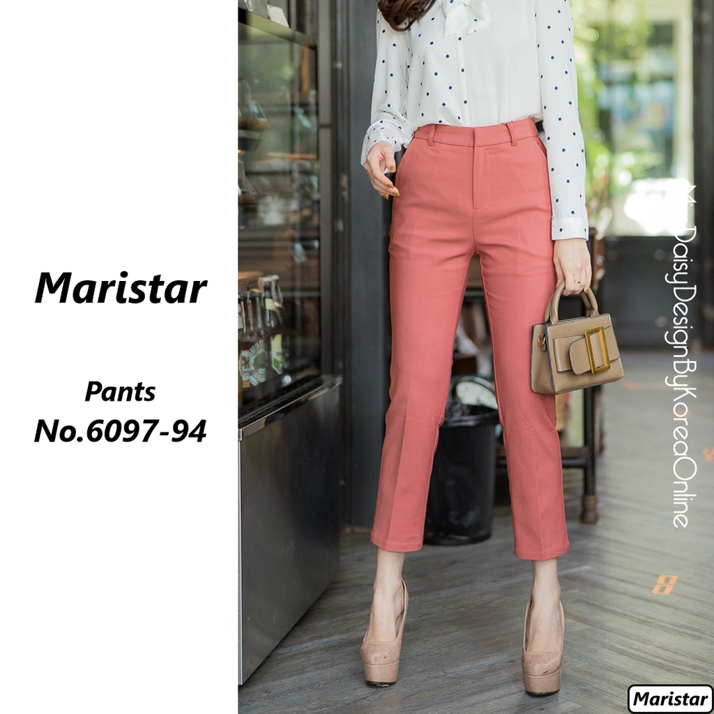 Maristar กางเกงขายาว 9 ส่วน No.6097 เนื้อผ้า Spandex ดีไซน์เป็นทรงขากระบอกเล็ก
