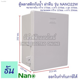 พร้อมสต็อก Nano ตู้กันน้ำพลาสติก  รุ่น NANO22W สีขาว ฝาทึบ ตู้พลาสติก กันน้ำ กันฝุ่น กล่องปิดกันน้ำฝาทึบ ตู้ 22W ตู้ไฟ N