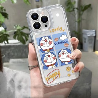 เคสโทรศัพท์มือถือ แบบใส กันกระแทก ลายการ์ตูนโดราเอมอนน่ารัก สําหรับ iphone 14 pro max 11 13 12 7Plus 7 8 Plus X XR XSMax