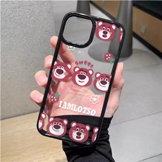 เคสโทรศัพท์มือถืออะคริลิคใส แบบแข็ง ลาย Lotso น่ารัก สําหรับ iphone 14promax 11 13 12 7Plus 8 X XS Max