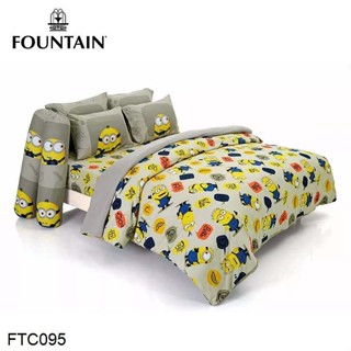 Fountain ผ้าปูที่นอน (ไม่รวมผ้านวม) 3.5ฟุต 5ฟุต 6ฟุต มินเนียน Minions FTC095 #ฟาวเท่น เครื่องนอน ชุดผ้าปู ชุดผ้าปูเตียง