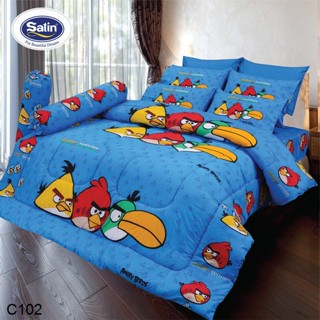 Satin ผ้านวม 90 x 100 นิ้ว (ไม่รวมผ้าปูที่นอน) แองกี้เบิร์ด Angry Birds C102 #ซาติน ผ้าห่ม