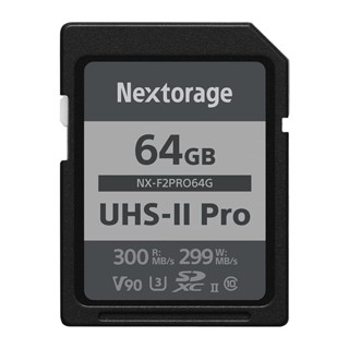 Nextorage NX-F2PRO Series 64GB UHS-II SDXC Memory Card (300MB/s), NX-F2PRO64G