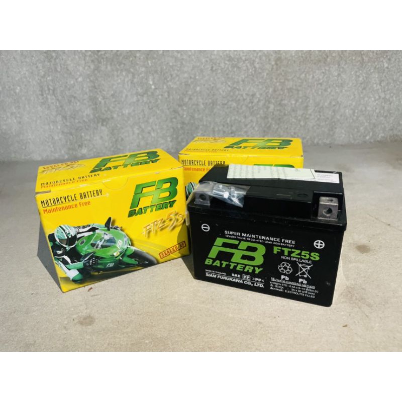 FB FTZ5S (12V 3.5Ah) แบตเตอรี่มอเตอร์ไซค์ แบตเตอรี่แห้ง พร้อมส่ง