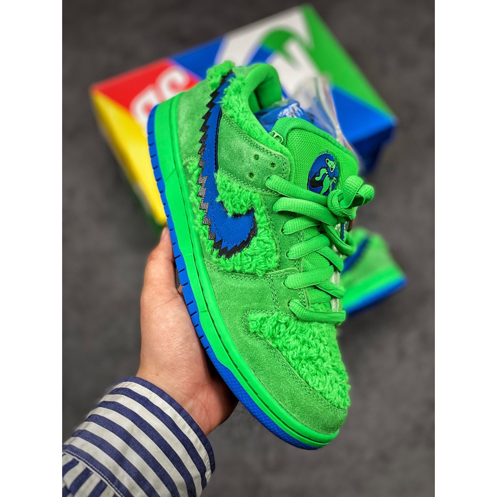 Grateful Dead x Nike SB Dunk Low "Green Bear" รองเท้าผ้าใบต่ำสีเขียวสีน้ำเงิน