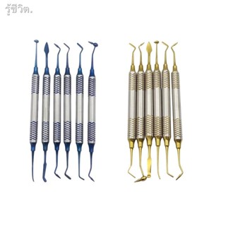 6Pcs/Set Composite Resin Filling  Titanium Plated Head Filler Thick Handle Restoration Set