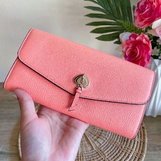 🔥พร้อมส่ง มาใหม่กระเป๋าสตางค์ ใบยาว NEW Kate Spade Marti Large Slim Flap Wallet Warm Ginge