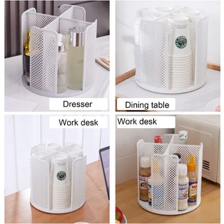 TIMECAFE ที่วางแก้วหมุนได้ 4ช่อง สีขาว สีดำ 22 × 24 × 24 ซม