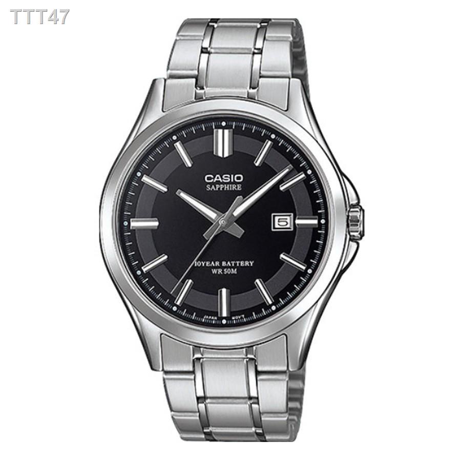 ☞Casio Standard นาฬิกาข้อมือผู้ชาย สายสแตนเลส รุ่น MTS-100D,MTS-100D-1A,MTS-100D-1AV - สีเงิน-ดำ