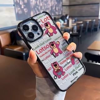 เคสอะคริลิคใส แบบแข็ง ลายการ์ตูนหมี สตรอเบอร์รี่ กันกระแทก สําหรับ iphone 14 Pro Max 11 13 12 7 Plus 8 X XS Max