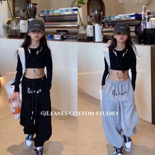 💗เสื้อผ้าเด็กเกาหลีฤดูใบไม้ผลิเด็กชายและเด็กหญิงแฟชั่นกางเกงลำลองเด็กหลวมแจ๊สกางเกงฮิปฮอป