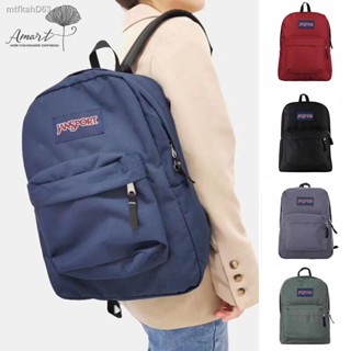 Amart JanSport กระเป๋าเป้สะพายหลังคลาสสิก Superbreak สำหรับผู้หญิงผู้ชายกระเป๋าเป้สะพายหลังมีซิปสำหรับการเดินทางทำงานในโ