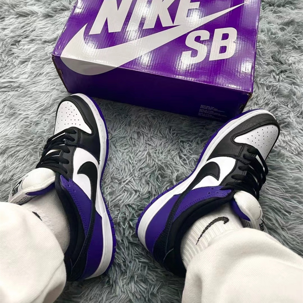 ◕Nike SB Dunk Low Pro“court purple” รองเท้าผ้าใบลำลอง ของแท้ 100%nike รองเท้าผู้ชาย