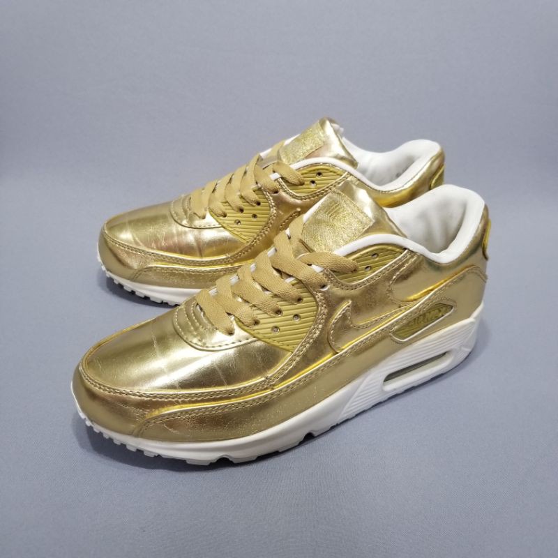 ☂✙❉Nike Air Max 90 SP Metallic Goldรองเท้าผ้าใบผู้ชาย