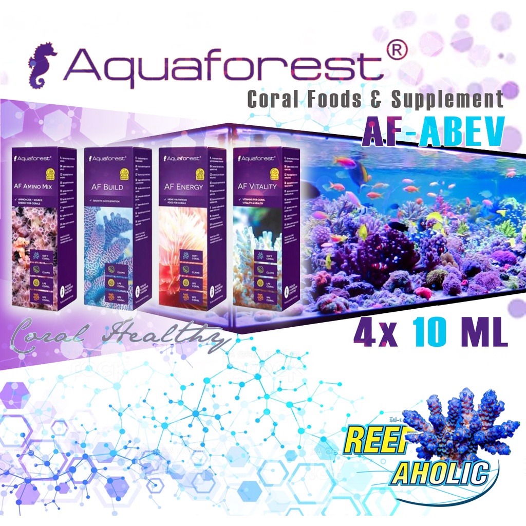 Aquaforest ABEV 10 และ 50 ml ครบเซ็ตพร้อมซด...Amino Acid , Build , Energy and Vitality สูตรไม่ลับ