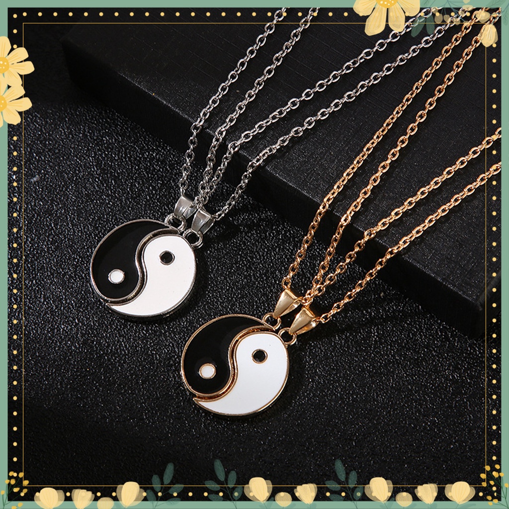 [YZY1] สร้อยคอคู่รัก แบบดั้งเดิม เรียบง่าย ของขวัญ ไทเก็ก ลายคนรัก สร้อยคอแฟชั่น เครื่องประดับ 2 ชิ้