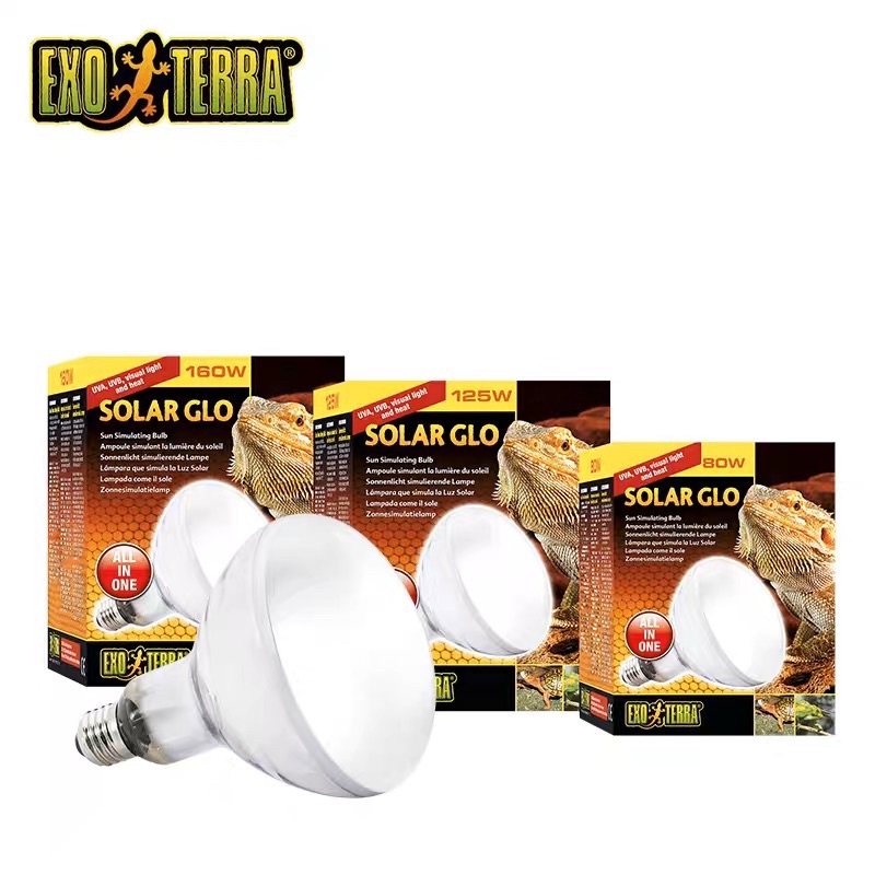 [ALL in one]Exo terra Solar Glo หลอดไฟให้ความร้อนและให้ UVB สำหรับเต่าบก ยี่ห้อดังที่สุดไว้ใจได้ หลอดจำลองแสงอาทิตย์