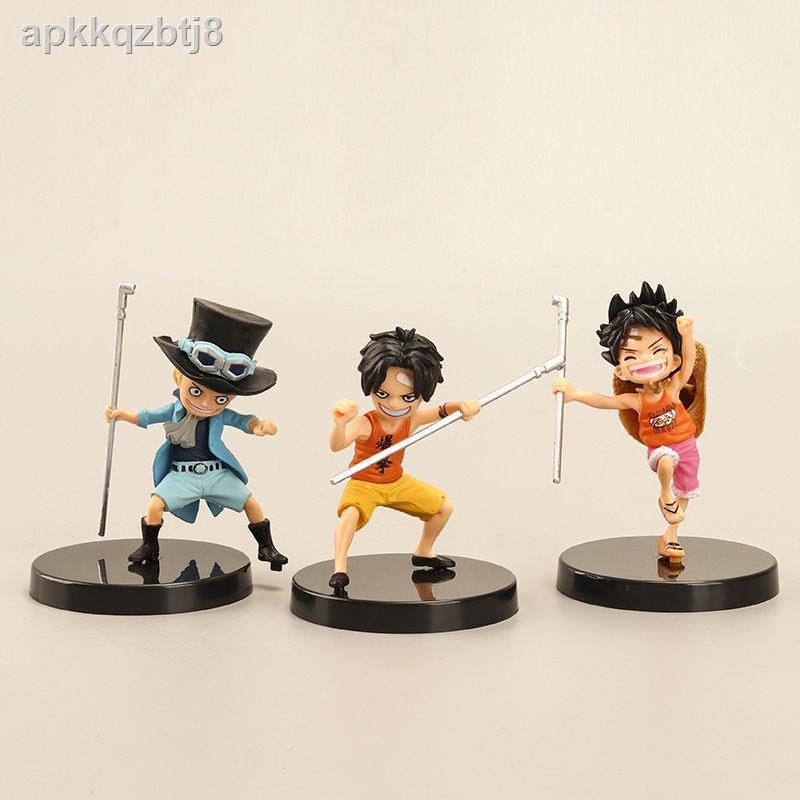 3pcs one-piece figure Luffy Ace Sabo three brothers ornament toy figure