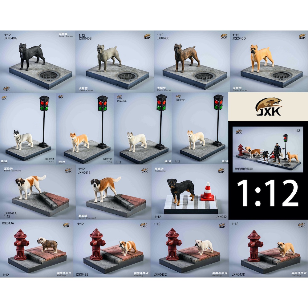 ❍สปอต JXK 1/12 Husky Castro St. Bernard Rottweiler Yingdou โมเดลสัตว์เพื่อส่งแพลตฟอร์ม