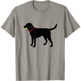 เสื้อยืด Labrador Retriever Fetch  Black Lab Play Ball