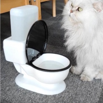◘✕☒Pet cat water dispenser funny toilet water dispenser water dispenser puppy dog Teddy automatic flow unplugged