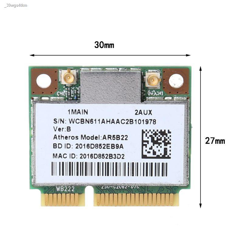 dou AR9462 AR5B22 WB222 Half Mini PCIe 300Mbps Bluetooth4.0 WLAN Wifi Wireless Card