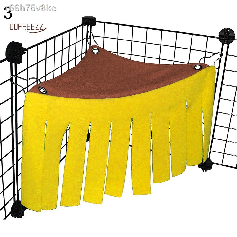 coffeezz Small Pet Tent Tassel Cage Nest Squirrel Corner Curtain Hideaway Parrot Hammock