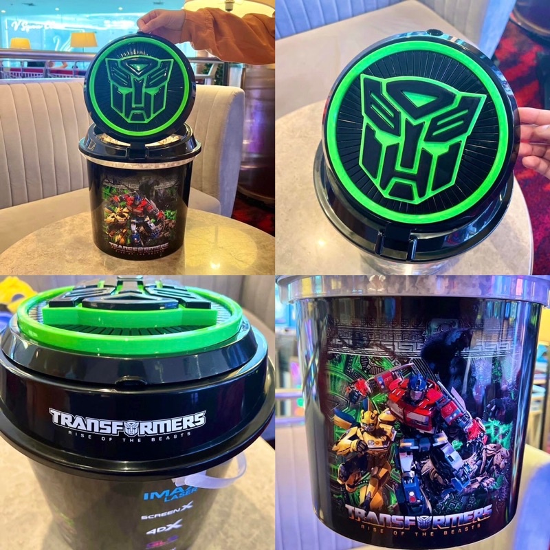 ถังป๊อปคอร์น Transformers: Rise of the Beasts ถังป๊อปคอร์น Super Size ฝาโลโก้ Transformer จาก Major 