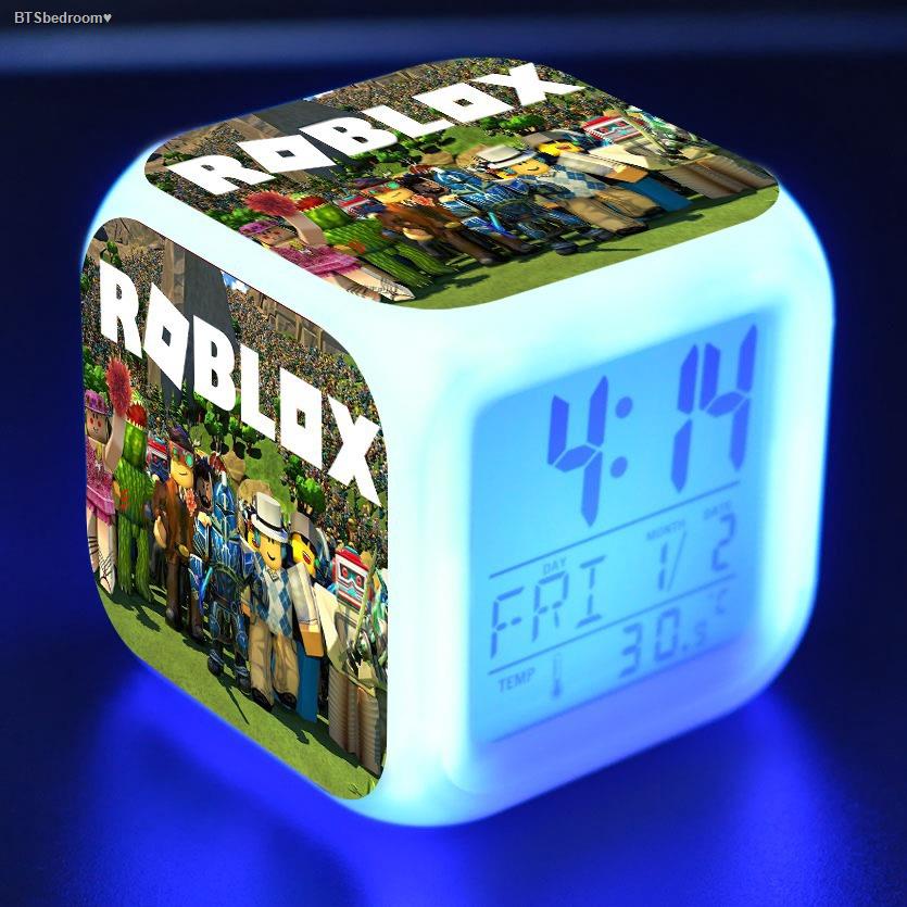 เกม Roblox นาฬิกาปลุกพร้อมไฟ LED 7 สี Digital Night Electronic Action Figure ของเล่นอะนิเมะสำหรับเด็กของขวัญคริสต์มาส