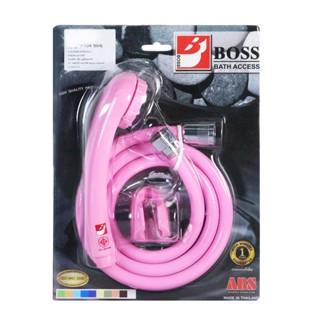 THE RICH BUYER BOSS ฝักบัวพร้อมสาย PVC รุ่น F104 สีชมพู ฝักบัวสายอ่อน ฝักบัว ฝักบัวอาบน้ำ