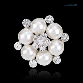 Calciumsp Elegant Scarf Bride Wedding Rhinestone Imitation Pearl Brooch Pin Jewelry Decor