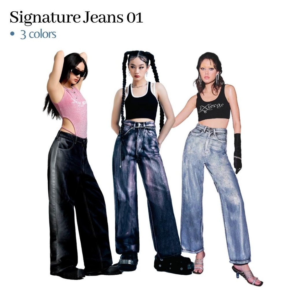 Merge Official - Signature Jeans 01 Metallic 3 Colors (พร้อมส่ง)