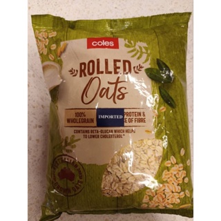 Coles Rolled Oats 900g.โรล โอ๊ต แผ่นข้าวโอ๊ตอบ 900กรัม