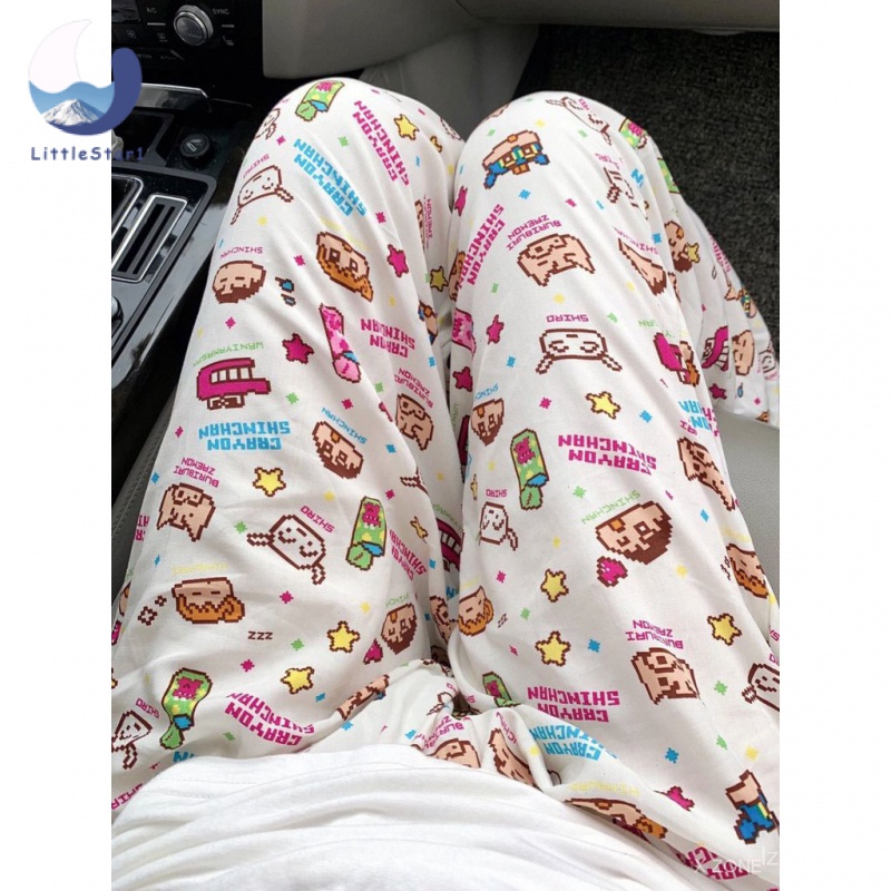 😘New Style Cartoon Printing Sleeping Pants Women Loose Spring Autumn Summer Casual Home Pajamas Pant