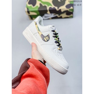 ♀☑Bape Nike Air Force 1 07 ต่ำ ลิงอาบน้ำ หัวลิง รองเท้าสเก็ตบอร์ด. รองเท้ากีฬา AA1365 118รองเท้าผ้าใบผู้ชาย