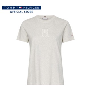 Tommy Hilfiger เสื้อยืดแขนสั้นผู้หญิง รุ่น WW0WW37184 ADZ - สีเบจ