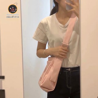 【เงินสด】กระเป๋า♀■pink leather bag กระเป๋าสะพายข้าง หนัง สีชมพู