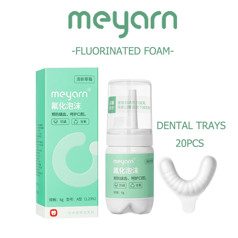 MEYARN  โฟมฟลูออไรด์พร้อมถาดสำหรับผู้ใหญ่และเด็กเพื่อป้องกันฟันผุ เหมาะสําหรับจัดฟัน