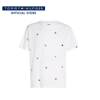 Tommy Hilfiger เสื้อยืดแขนสั้นผู้ชาย รุ่น DM0DM16891 YBR - สีขาว