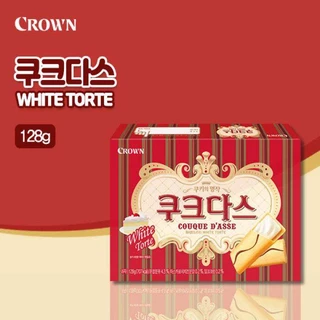 ขนมเกาหลี บิสกิตเนื้อนุ่ม couque d’asse vienna coffee & white torte crown brand 128g. 쿠크다스