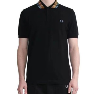 Fred PERRY เสื้อโปโลแขนสั้นลําลอง ผ้าฝ้าย ปักลาย สไตล์คลาสสิก แฟชั่นฤดูใบไม้ผลิ สําหรับผู้ชาย