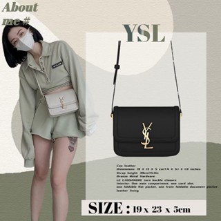 นักบุญลอเรนต์ Saint Laurent SOLFERINO Small BOX SAINT LAURENT Leather Handbag YSL Bag กระเป๋าสะพายสุภาพสตรี