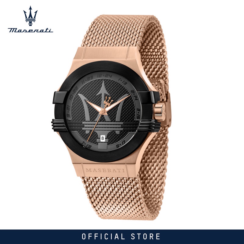 【2 Years Warranty】 Maserati Potenza 40mm Rose Gold Stainless Steel  Men's Quartz นาฬิกาข้อมือ R88531