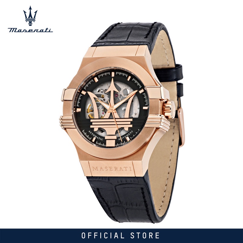 【2 Years Warranty】 Maserati Potenza 40mm Automatic Men's นาฬิกาข้อมือes R8821108039 With Luminous Hands