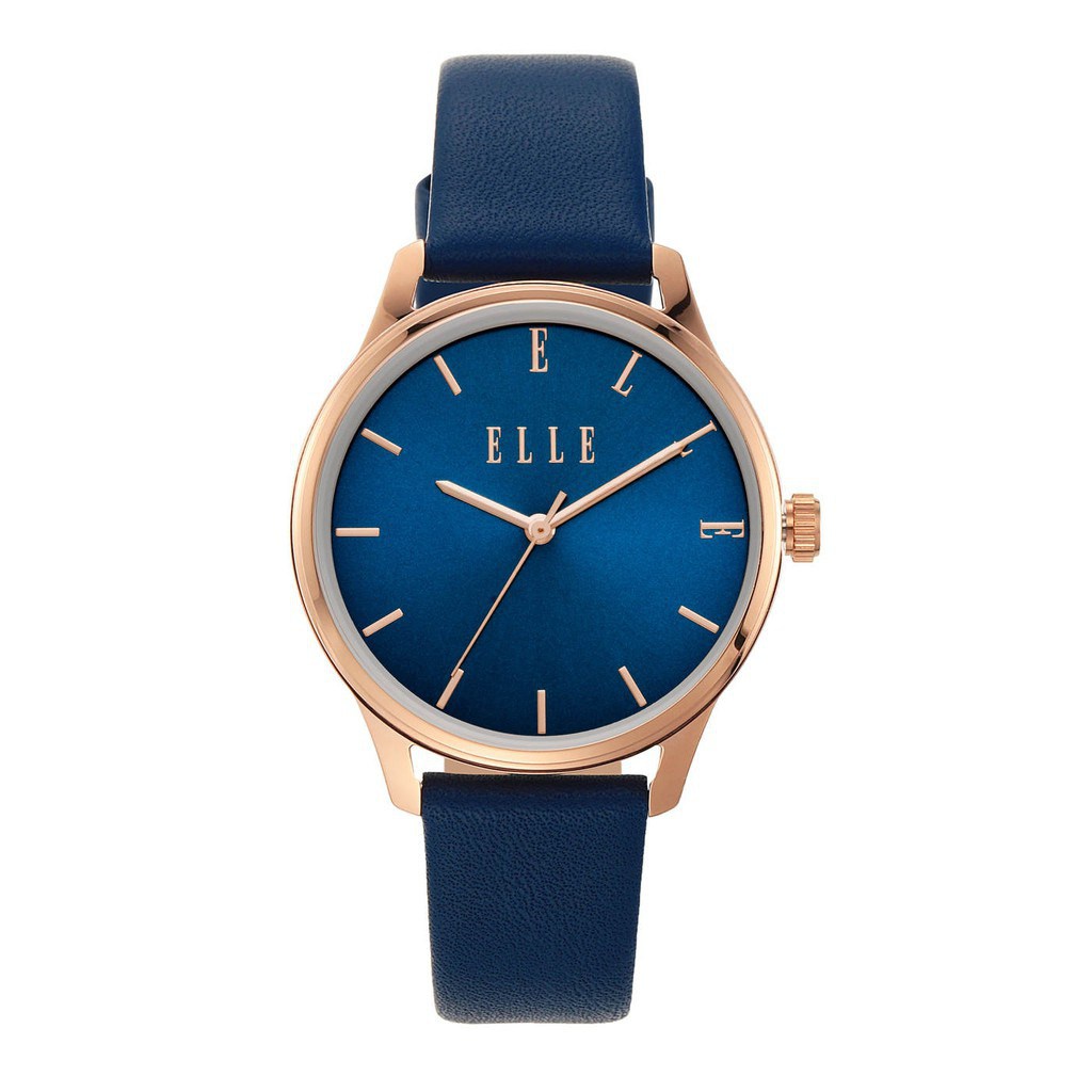 [Authentic, guaranteed by central dungeon] Elle watch Elle ell21028 Monceau watch face size 34mm blue leather strap [2 y