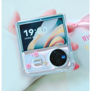 เคสโทรศัพท์มือถือ หน้าจอพับได้ กันตก ลายดอกไม้ สําหรับ vivo X Xfli