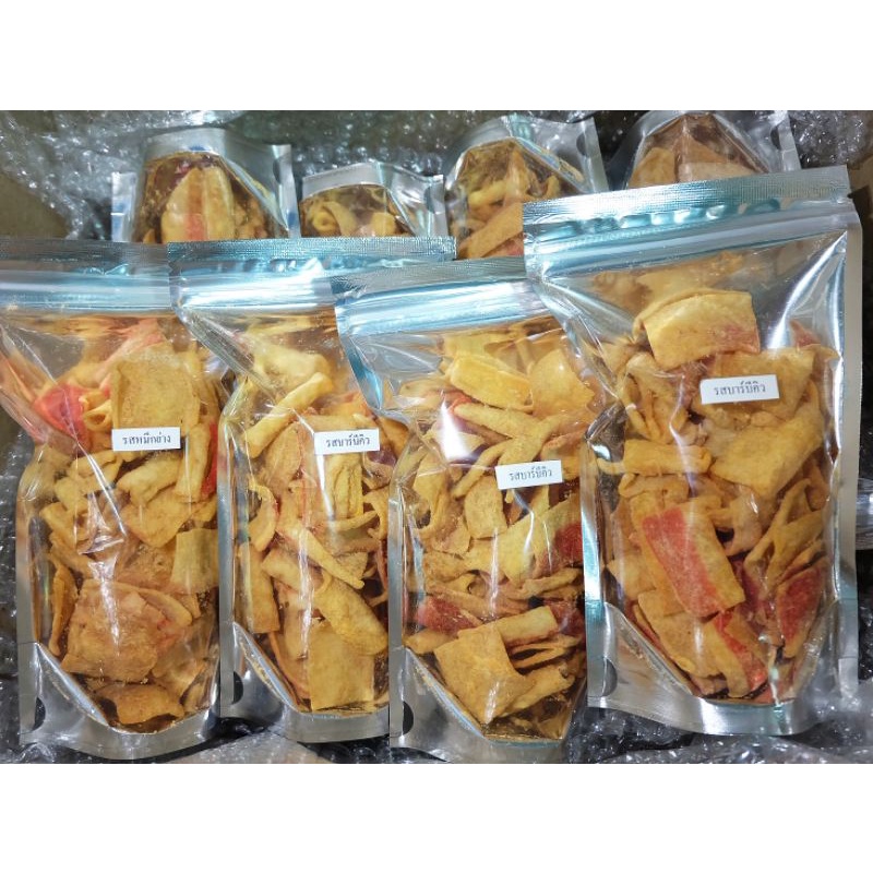(ราคาส่ง+ไม่ติดสติ๊กเกอร์) ปูอัดแผ่นทอดกรอบ ยกลัง 40 ซอง ซองละ 40 กรัม เลือกได้ คละรสได้