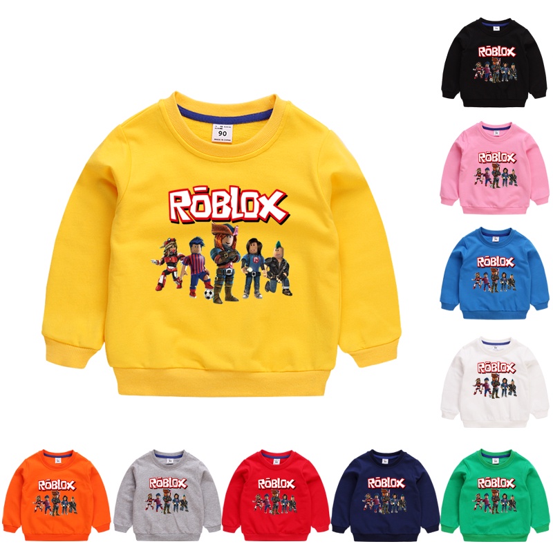 Xx Roblox เสื้อกันหนาวแขนยาวเนื้อผ้าฝ้ายลายการ์ตูนสําหรับเด็ก 0-8 ปี 90-130 ซม