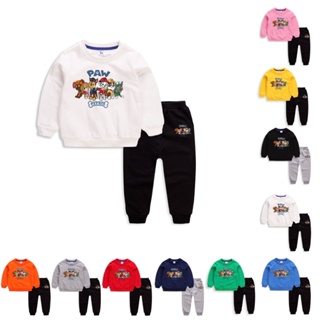 **ใหม่ ชุด** Autumn 8 Colors Kids Long Sleeve Cotton Cartoon Sweater+ Pants Set  Paw Partol